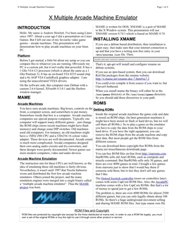 X Multiple Arcade Machine Emulator Page 1 of 4