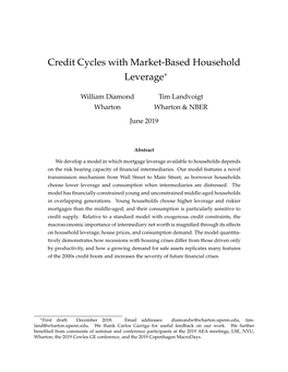 Credit Cycles with Market-Based Household Leverage∗