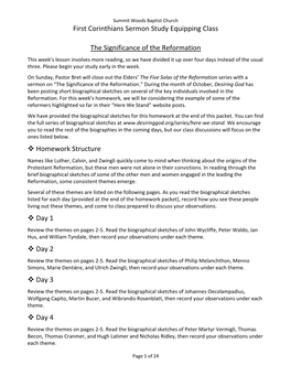 First Corinthians Sermon Study Equipping Class