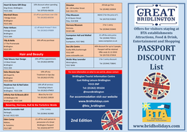 PASSPORT DISCOUNT List