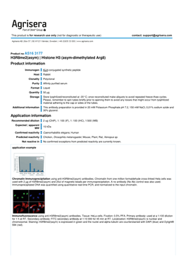 H3r8me2(Asym) | Histone H3 (Asym-Dimethylated Arg8) Product Information