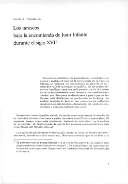 Los Tarascos Bajo La Encomienda De Juan Infante Durante El Siglo XVI