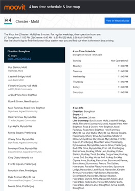 4 Bus Time Schedule & Line Route