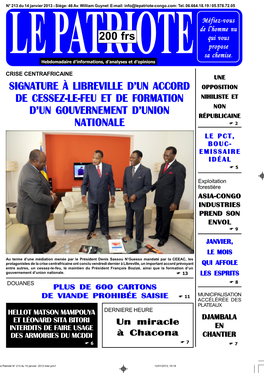 200 Frs SIGNATURE À LIBREVILLE D'un ACCORD DE CESSEZ-LE-FEU ET DE FORMATION D'un GOUVERNEMENT D'union NATIONALE