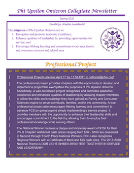 Phi Upsilon Omicron Collegiate Newsletter