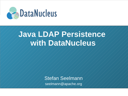 Java LDAP Persistence with Datanucleus