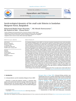 Aquaculture and Fisheries 3 (2018) 38E49