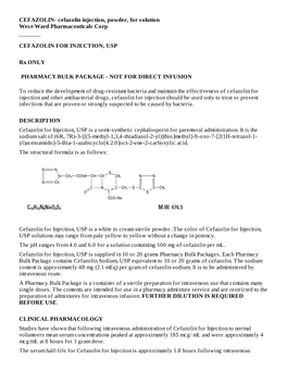 Cefazolin for Injection, Usp