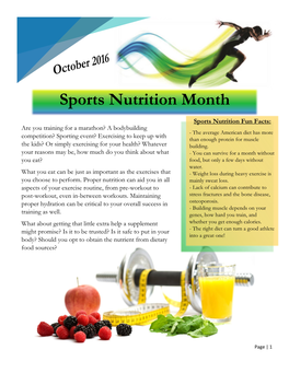 Sports Nutrition Month