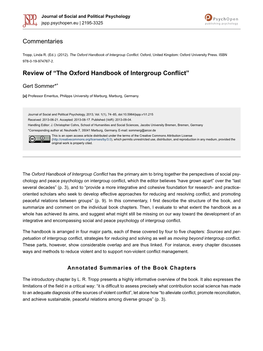 The Oxford Handbook of Intergroup Conflict