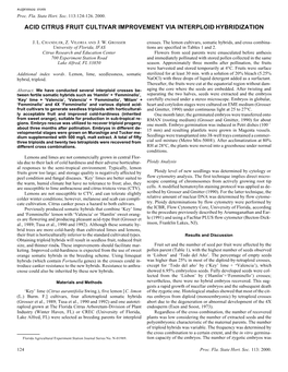 Acid Citrus Fruit Cultivar Improvement Via Interploid Hybridization