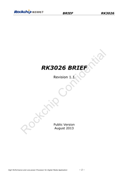 Rk3026 Brief