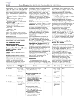 Federal Register/Vol. 85, No. 135/Tuesday, July 14, 2020/Notices