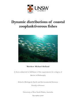 Dynamic Distributions of Coastal Zooplanktivorous Fishes