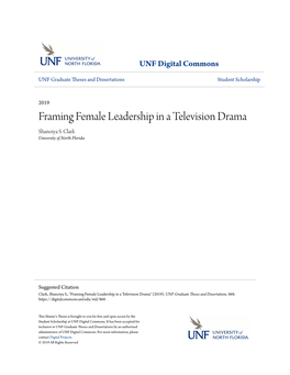 Framing Female Leadership in a Television Drama Shanoiya S