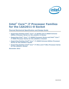 Intel® Core™ I7 Processor Families for the LGA2011-0 Socket