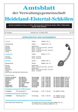 Amtsblatt Der Verwaltungsgemeinschaft Heideland-Elstertal-Schkölen