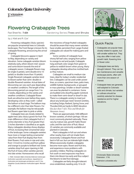 Flowering Crabapple Trees Fact Sheet No
