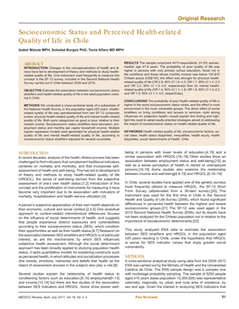 Socioeconomic Status and Perceived Health-Related Quality of Life in Chile