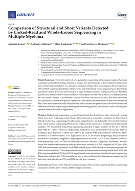 Comparison of Structural and Short Variants Detectedby Linked-Read