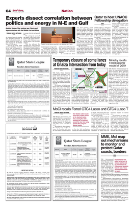 Experts Dissect Correlation Between Politics and Energy in M-E and Gulf