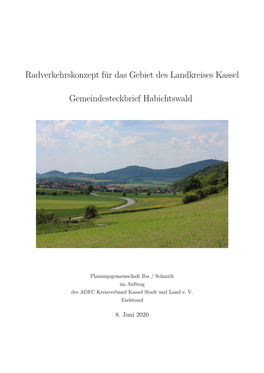 Radverkehrskonzept Für Das Gebiet Des Landkreises Kassel