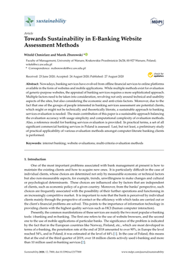Towards Sustainability in E-Banking Website Assessment Methods