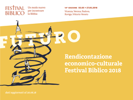 Rendicontazione Economico-Culturale Festival Biblico 2018