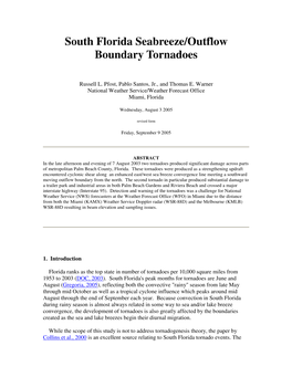 South Florida Seabreeze/Outflow Boundary Tornadoes