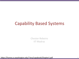 Capability Based Systems