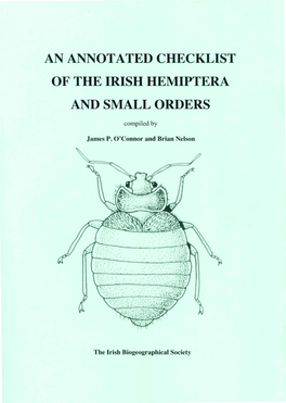 An Annotated Checklist of the Irish Hemiptera and Small Orders