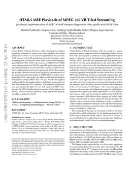 HTML5 MSE Playback of MPEG 360 VR Tiled Streaming Javascript Implementation of MPEG-OMAF Viewport-Dependent Video Profile with HEVC Tiles