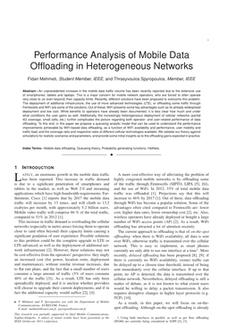 Performance Analysis of Mobile Data Offloading in Heterogeneous