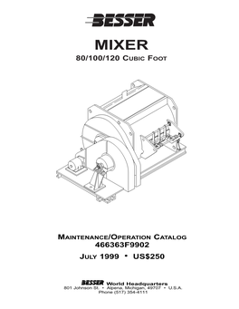 Mixer 80/100/120 Cubic Foot