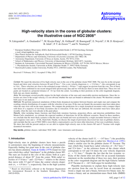 High-Velocity Stars in the Cores of Globular Clusters: the Illustrative Case of NGC 2808