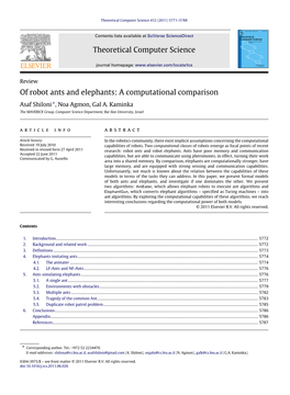 Of Robot Ants and Elephants: a Computational Comparison