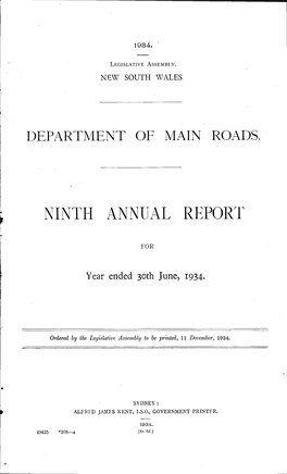Department of Main Roads New South Wales, 1933-34