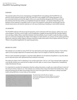 Flowpath Tool-Pathing Tutorial