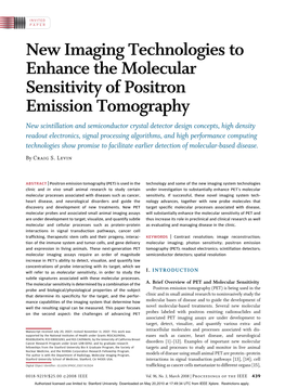 New Imaging Technologies to Enhance the Molecular Sensitivity