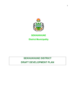 Sekhukhune District Draft Development Plan
