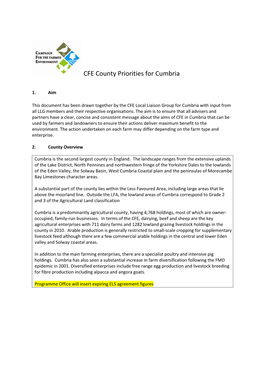 CFE County Priorities for Cumbria