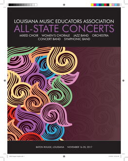 Louisiana Music Educators Association All-State Concerts Mixed Choir Women’S Chorale Jazz Band Orchestra Concert Band Symphonic Band