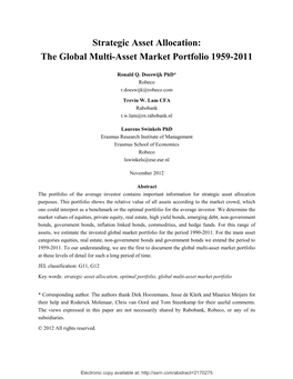 The Global Multi-Asset Market Portfolio V2.9