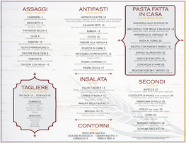 Vallini Menu Revise