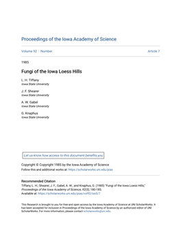 Fungi of the Iowa Loess Hills