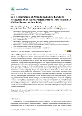 Soil Reclamation of Abandoned Mine Lands by Revegetation in Northwestern Part of Transylvania: a 40-Year Retrospective Study