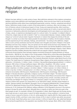 Population Structure Acording to Race and Religion