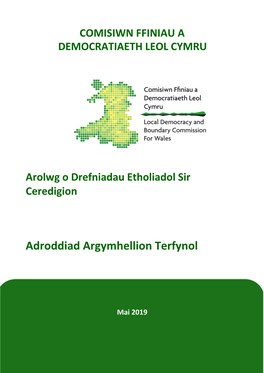 Adroddiad Argymhellion Terfynol