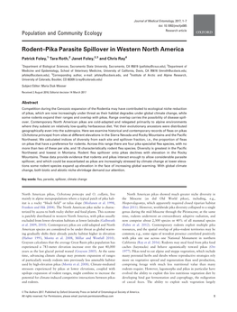 Rodent–Pika Parasite Spillover in Western North America