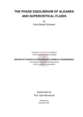 The Phase Equilibrium of Alkanes and Supercritical Fluids